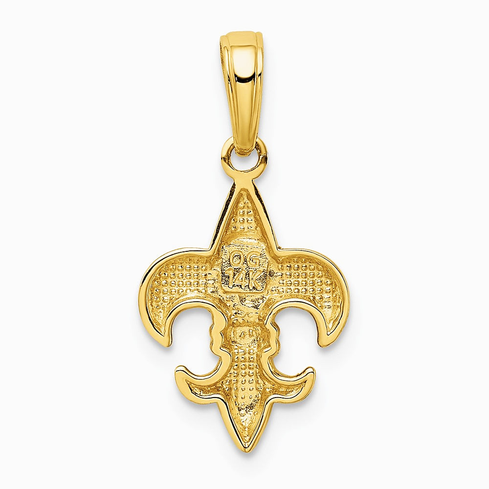 10K / 14K Yellow Gold Fleur De Lis Pendant - Product Photo