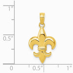 10K / 14K Yellow Gold Fleur De Lis Pendant - Product Photo