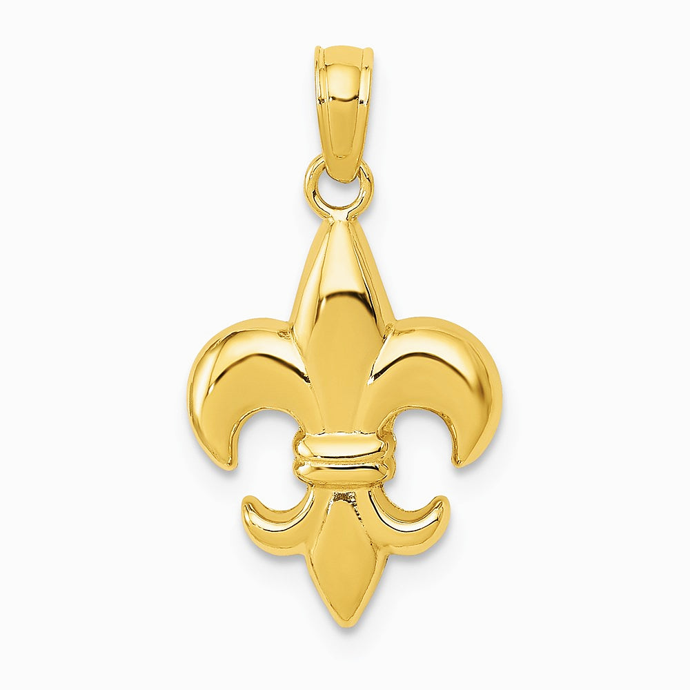 10K / 14K Yellow Gold Fleur De Lis Pendant - Product Photo