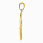 10K / 14K Yellow Gold Fleur-De-Lis on Oval Disk Pendant - Product Photo