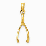 10K / 14K Yellow Gold Wishbone Charm - Product Photo