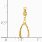 10K / 14K Yellow Gold Wishbone Charm - Product Photo