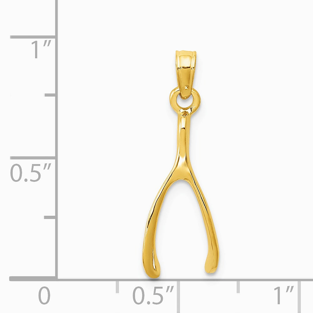 10K / 14K Yellow Gold Wishbone Charm - Product Photo