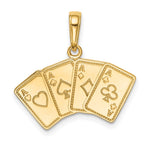 14k Aces Playing Cards Pendant - Product Photo