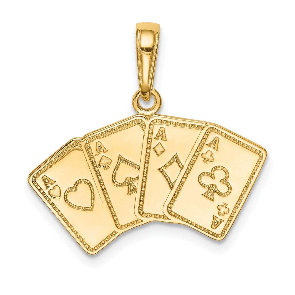 14k Aces Playing Cards Pendant - Product Photo