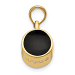 14K 3D Enameled Coffee Cup Pendant - Product Photo