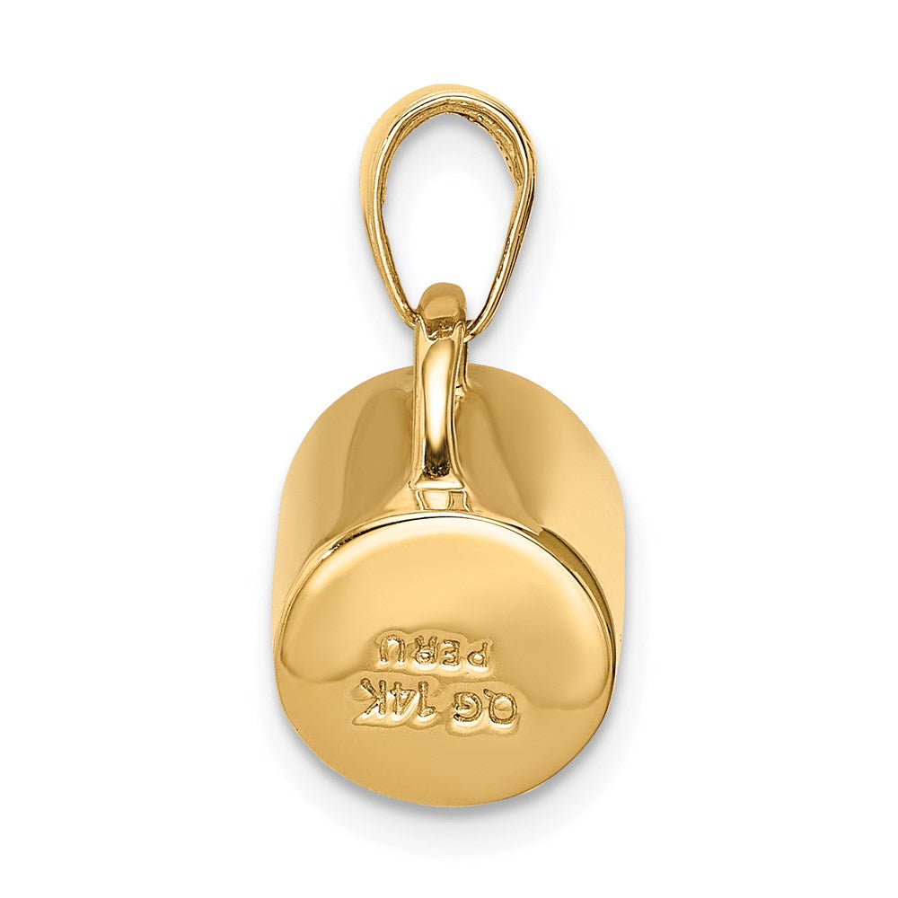 14K 3D Enameled Coffee Cup Pendant - Product Photo