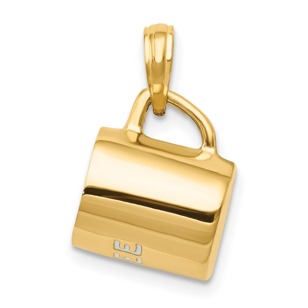 14K 3D Enameled Coffee Cup Pendant - Product Photo
