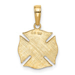 10K / 14K Yellow Gold Fire Dept Shield Pendant - Product Photo
