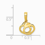 10K / 14K Yellow Gold Handcuffs Pendant - Product Photo