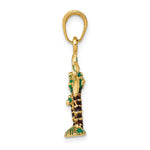 14k 3D Enameled Palm Trees Pendant - Product Photo