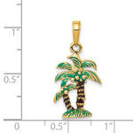 14k 3D Enameled Palm Trees Pendant - Product Photo