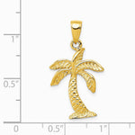 10K / 14K Yellow Gold Palm Tree Pendant - Product Photo