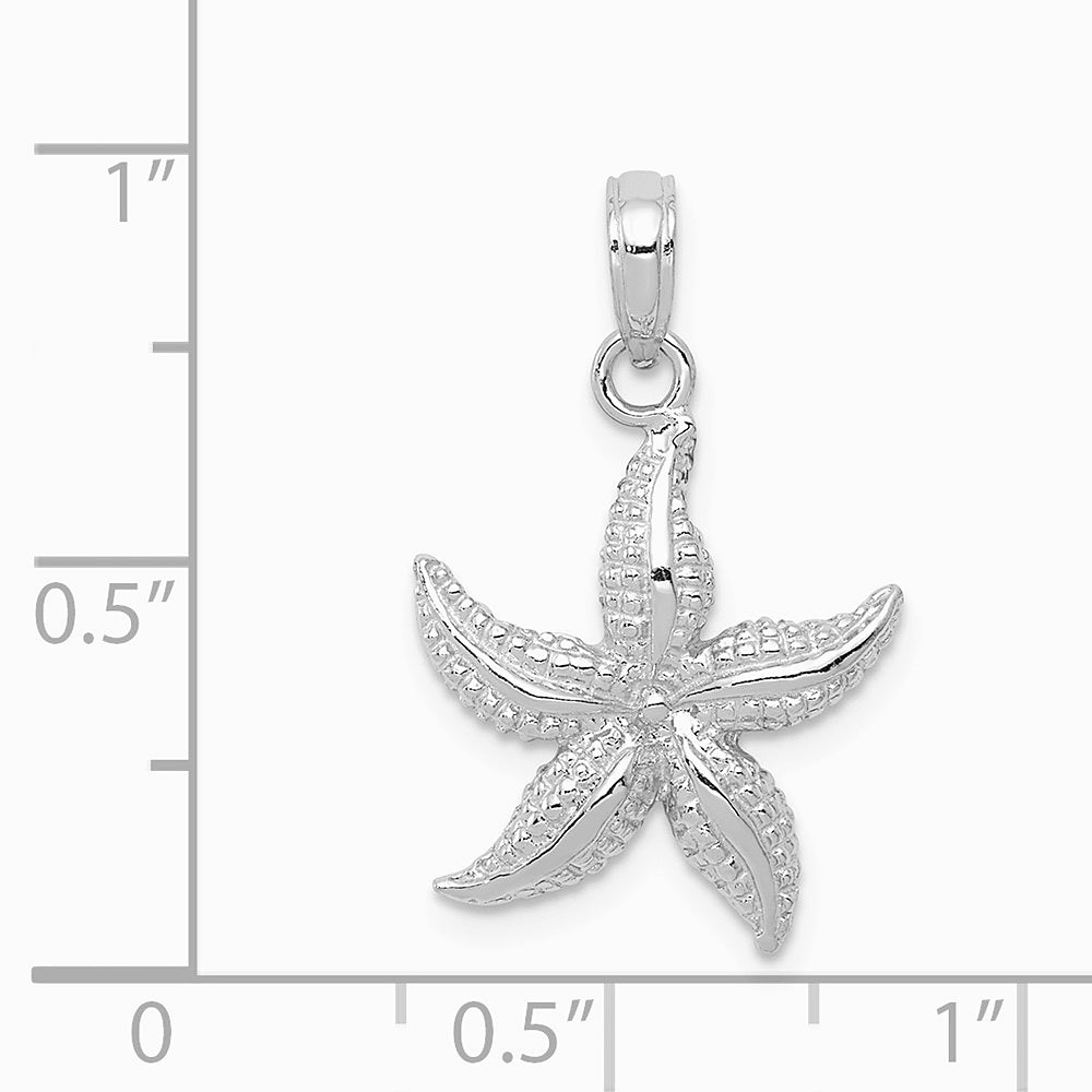 10K / 14K White Gold Starfish Pendant - Product Photo