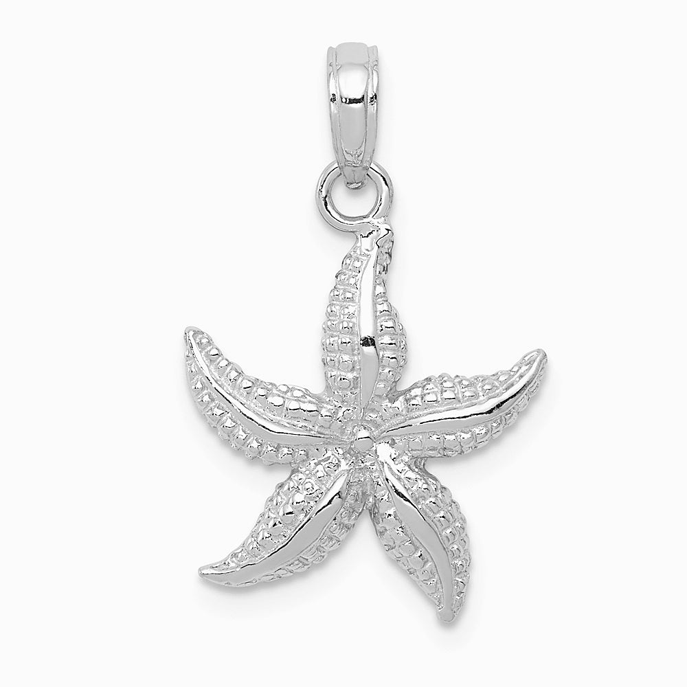 10K / 14K White Gold Starfish Pendant - Product Photo