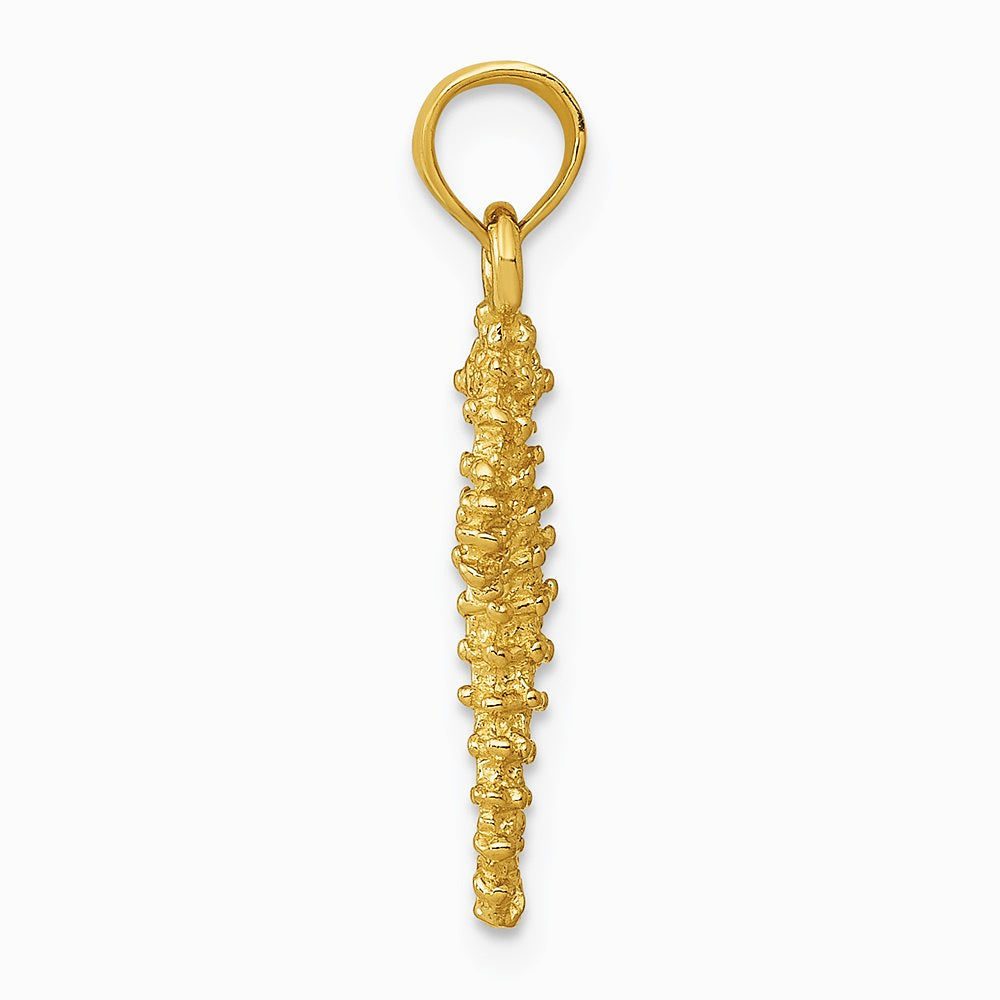 10K / 14K Yellow Gold Seahorse Pendant - Product Photo