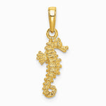 10K / 14K Yellow Gold Seahorse Pendant - Product Photo