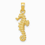 10K / 14K Yellow Gold Seahorse Pendant - Product Photo