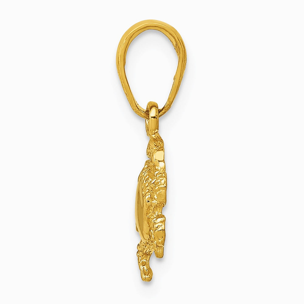 10K / 14K Yellow Gold Crab Pendant - Product Photo