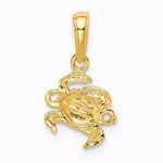 10K / 14K Yellow Gold Crab Pendant - Product Photo