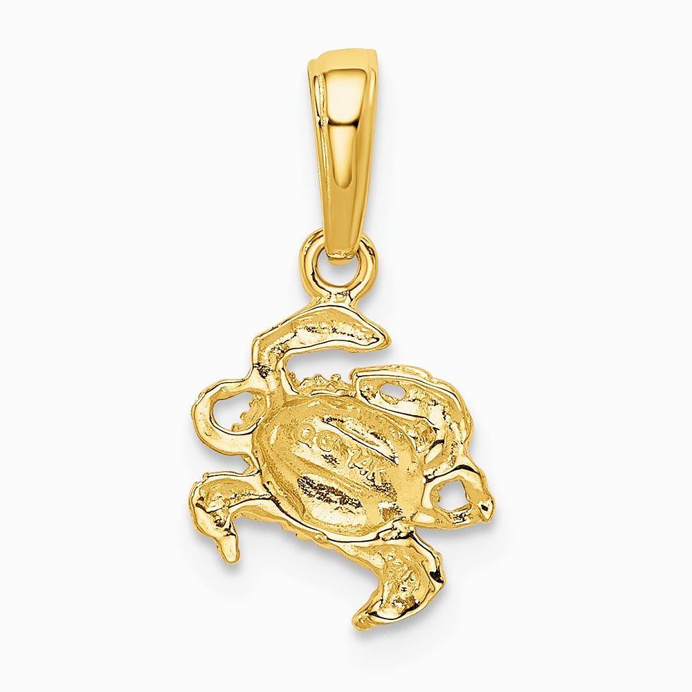 10K / 14K Yellow Gold Crab Pendant - Product Photo
