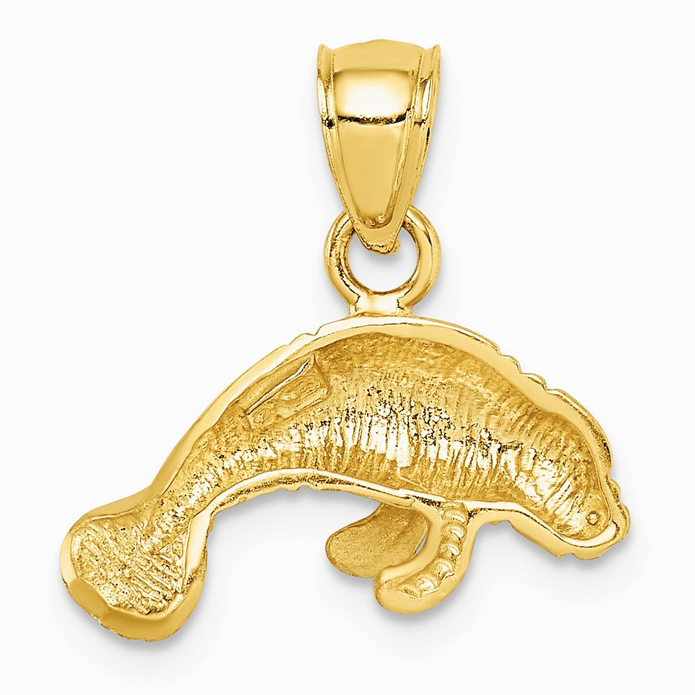 10K / 14K Yellow Gold Manatee Pendant - Product Photo