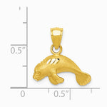 10K / 14K Yellow Gold Manatee Pendant - Product Photo