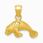 10K / 14K Yellow Gold Manatee Pendant - Product Photo