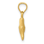 14K 3D Whale Tail Pendant - Product Photo