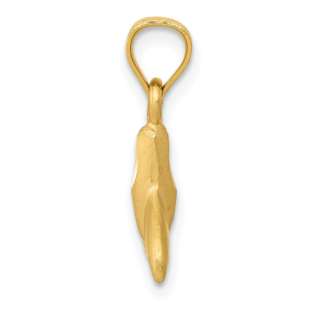 14K 3D Whale Tail Pendant - Product Photo
