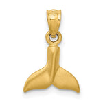 14K 3D Whale Tail Pendant - Product Photo