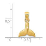 14K 3D Whale Tail Pendant - Product Photo
