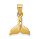 14K 3D Whale Tail Pendant - Product Photo