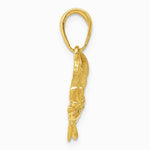 10K / 14K Yellow Gold Open Mouthed Bass Fish Pendant - Product Photo