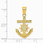10K / 14K Yellow Gold Mariner's Cross Pendant - Product Photo