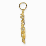 10K / 14K Yellow Gold Small Anchor with Wheel Pendant - Product Photo