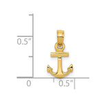 10K / 14K Yellow Gold Mini Anchor Pendant - Product Photo