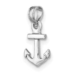10K / 14K White Gold Mini Anchor Pendant - Product Photo