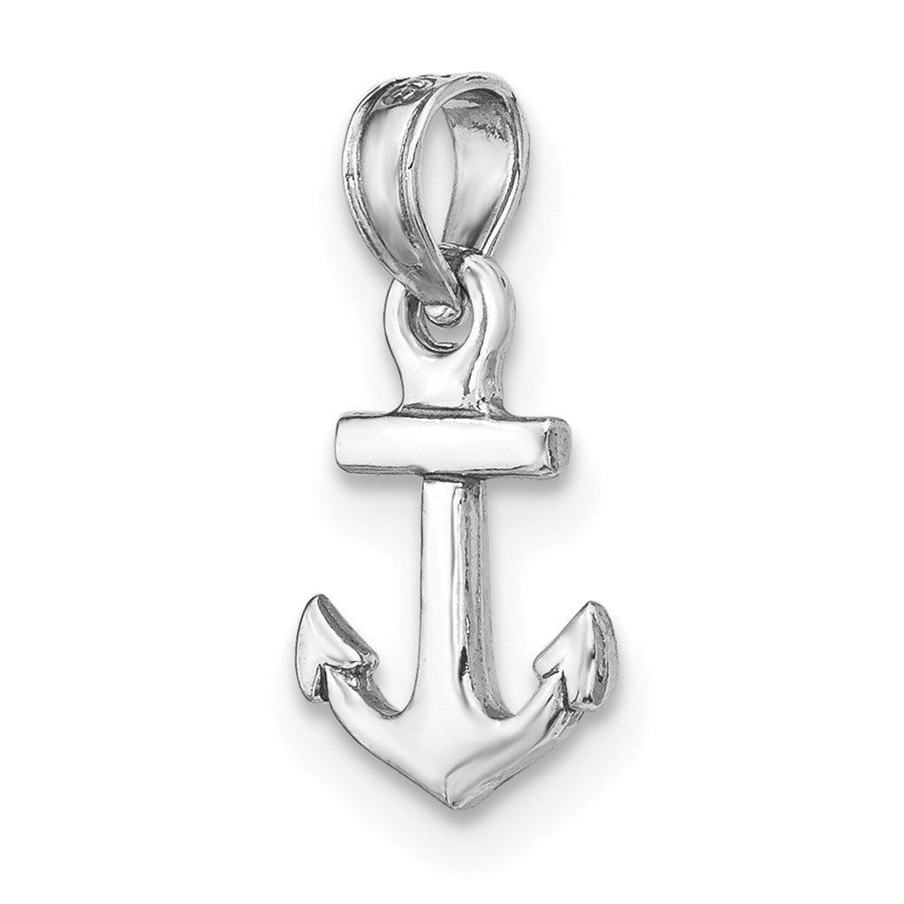 10K / 14K White Gold Mini Anchor Pendant - Product Photo