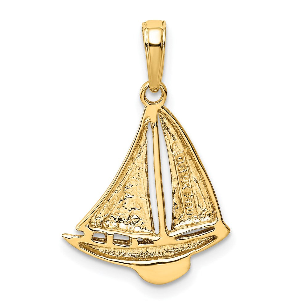 14k Sailboat Pendant - Product Photo