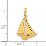 14k Sailboat Pendant - Product Photo