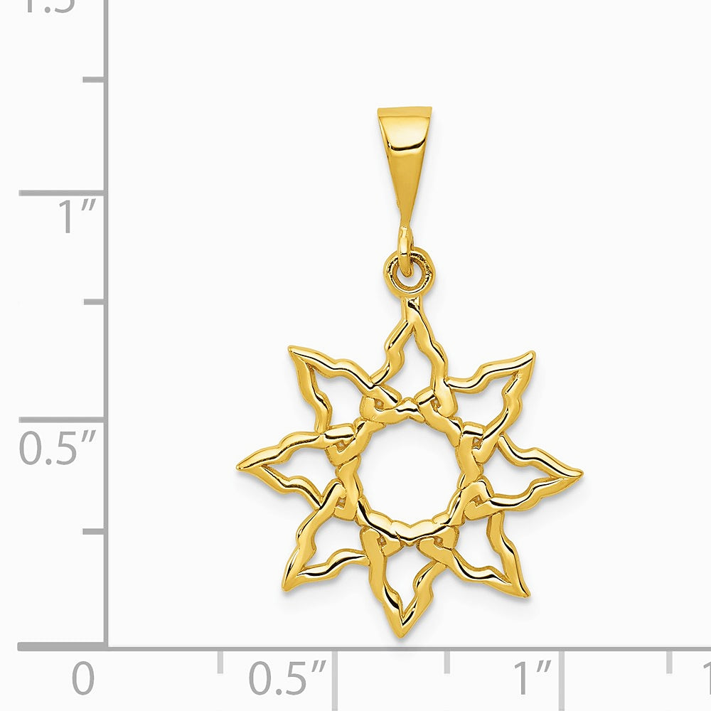 10K / 14K Yellow Gold Sun Charm - Product Photo