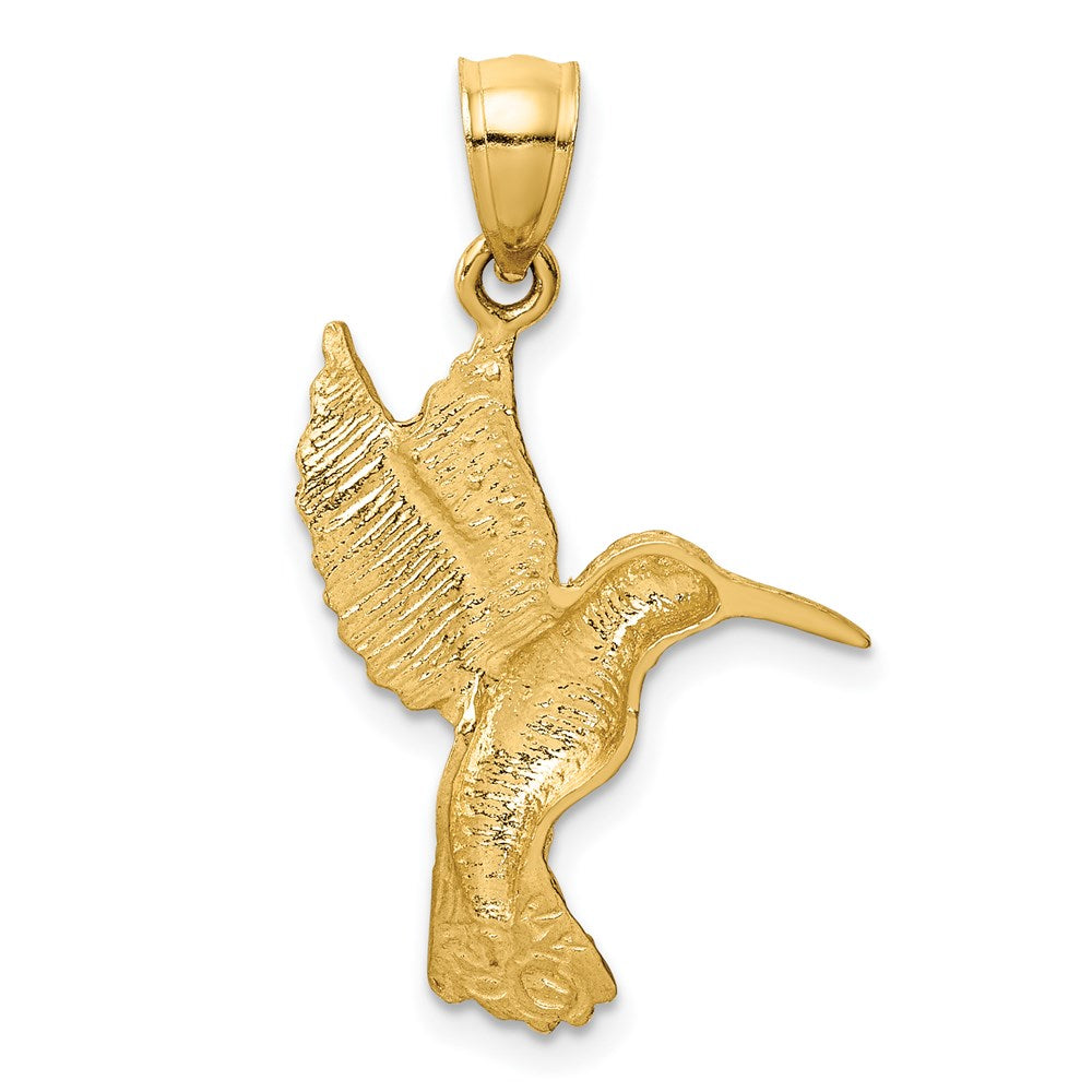 14K Diamond-cut Hummingbird Pendant - Product Photo