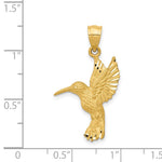 14K Diamond-cut Hummingbird Pendant - Product Photo