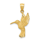 14K Diamond-cut Hummingbird Pendant - Product Photo