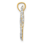 14k and Rhodium Diamond-cut Butterfly Pendant - Product Photo