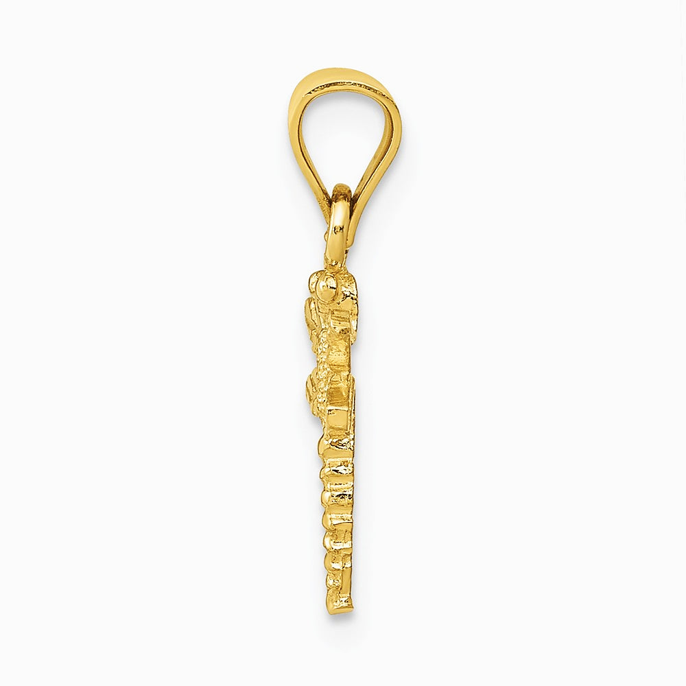 10K / 14K Yellow Gold Dragonfly Pendant - Product Photo