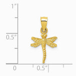10K / 14K Yellow Gold Dragonfly Pendant - Product Photo