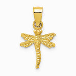 10K / 14K Yellow Gold Dragonfly Pendant - Product Photo