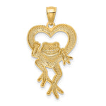 14k and Rhodium D/C Frog in Heart Pendant - Product Photo